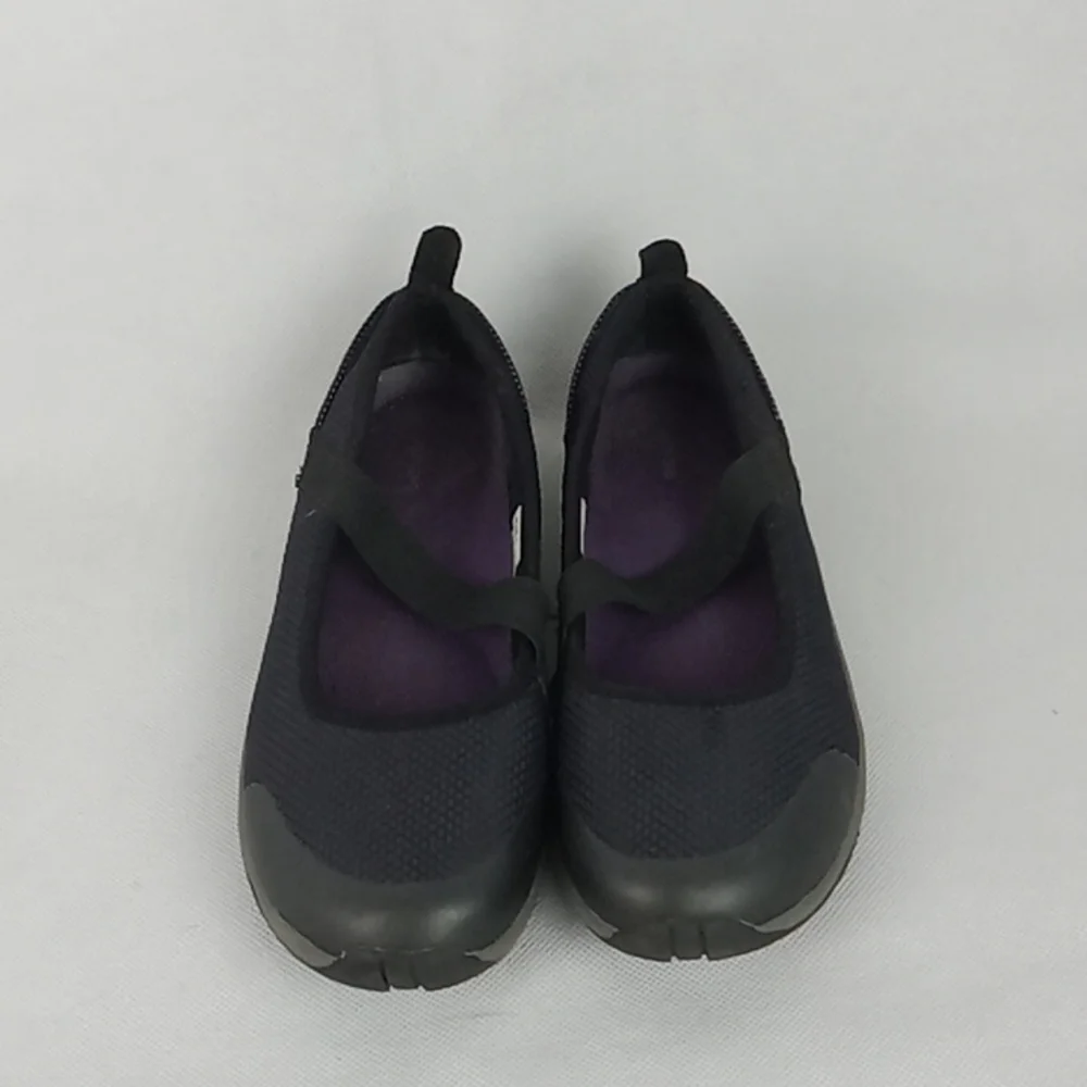 Lands End Mary Jane Slip on Flat Loafers Women's Size 7.5 Black and Gray